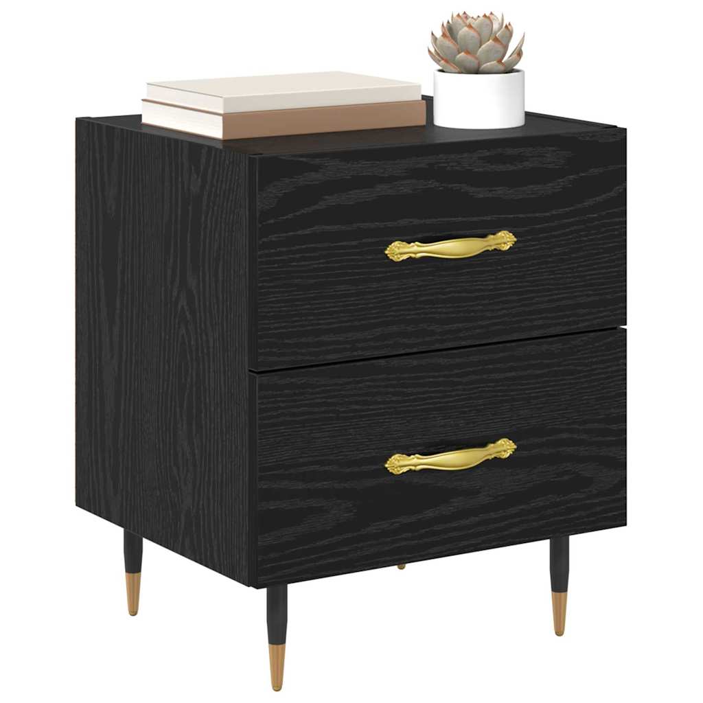 vidaXL Szafka Nocna z szufladą 2 pcs Czarny Dąb 40 x 35 x 47,5 cm