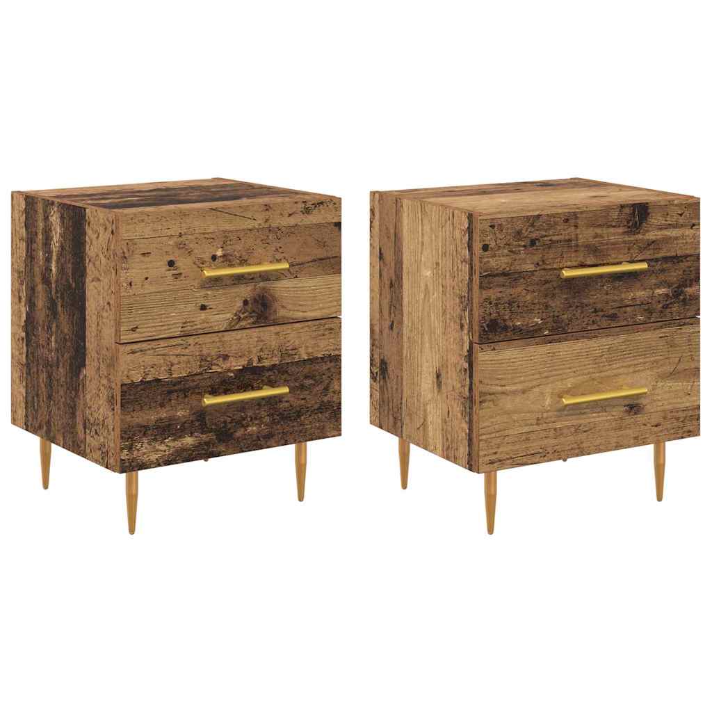 vidaXL Szafka Nocna z szufladą 2 pcs Stare drewno 40 x 35 x 47,5 cm