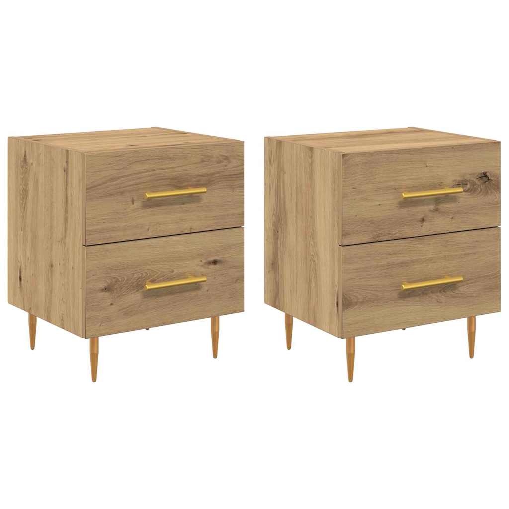 vidaXL Szafka Nocna 2 pcs Dąb rzemieślniczy 40 x 35 x 47,5 cm