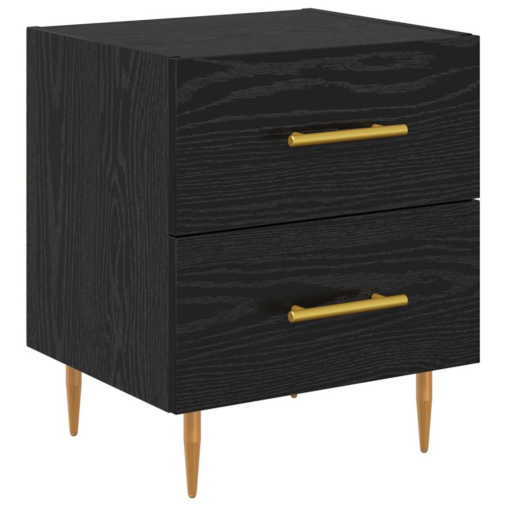 vidaXL Szafka Nocna z szufladą 2 pcs Czarny Dąb 40 x 35 x 47,5 cm