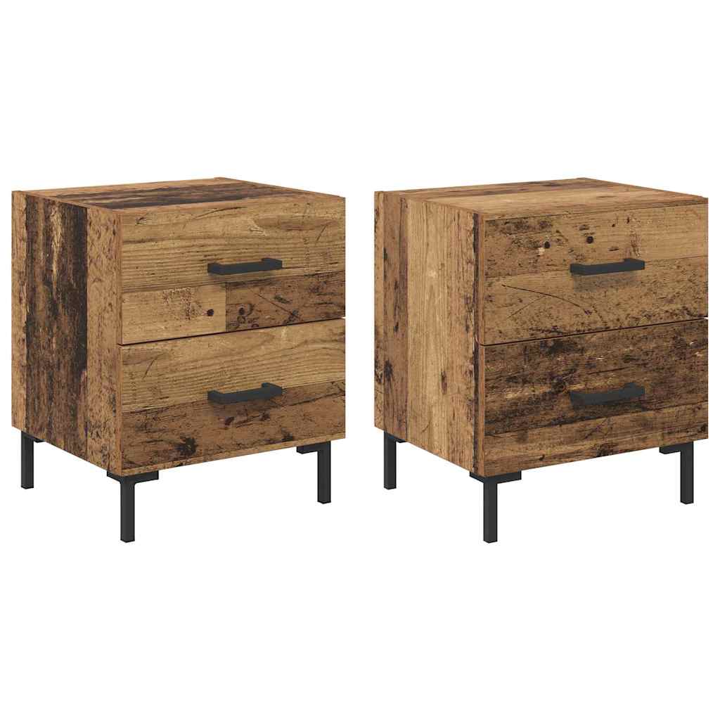 vidaXL Szafka Nocna z szufladą 2 pcs Stare drewno 40 x 35 x 47,5 cm
