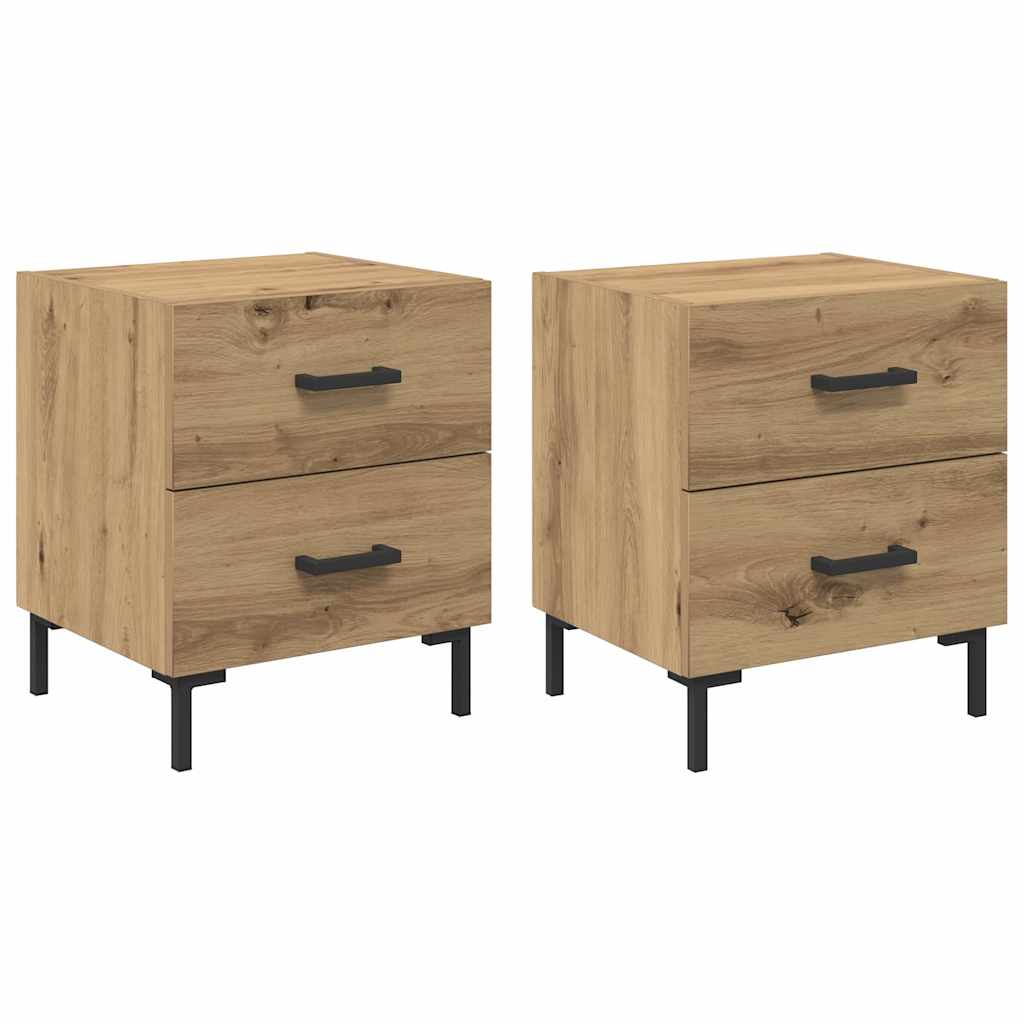 vidaXL Szafka Nocna 2 pcs Dąb rzemieślniczy 40 x 35 x 47,5 cm
