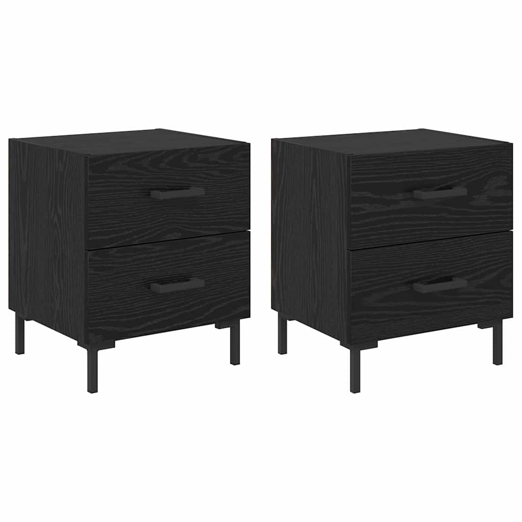 vidaXL Szafka Nocna z szufladą 2 pcs Czarny Dąb 40 x 35 x 47,5 cm