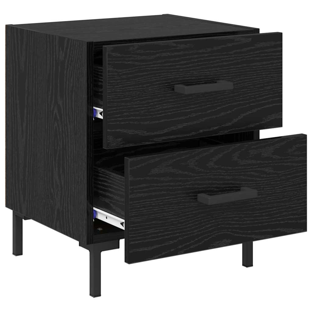 vidaXL Szafka Nocna z szufladą 2 pcs Czarny Dąb 40 x 35 x 47,5 cm
