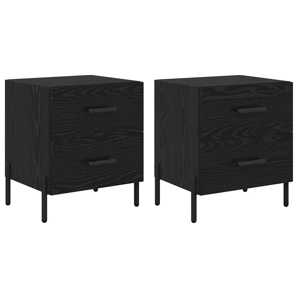 vidaXL Szafka Nocna z szufladą 2 pcs Czarny Dąb 40 x 35 x 47,5 cm