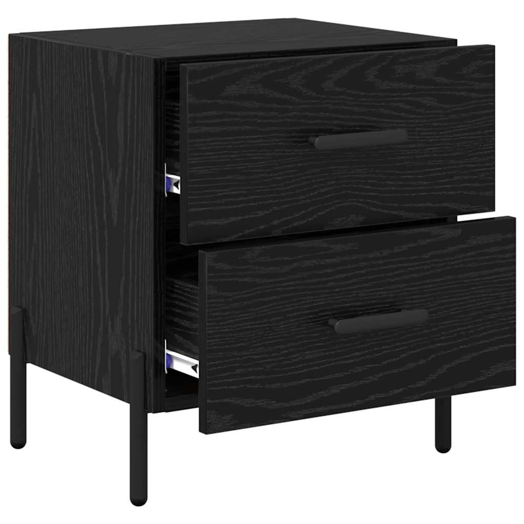 vidaXL Szafka Nocna z szufladą 2 pcs Czarny Dąb 40 x 35 x 47,5 cm