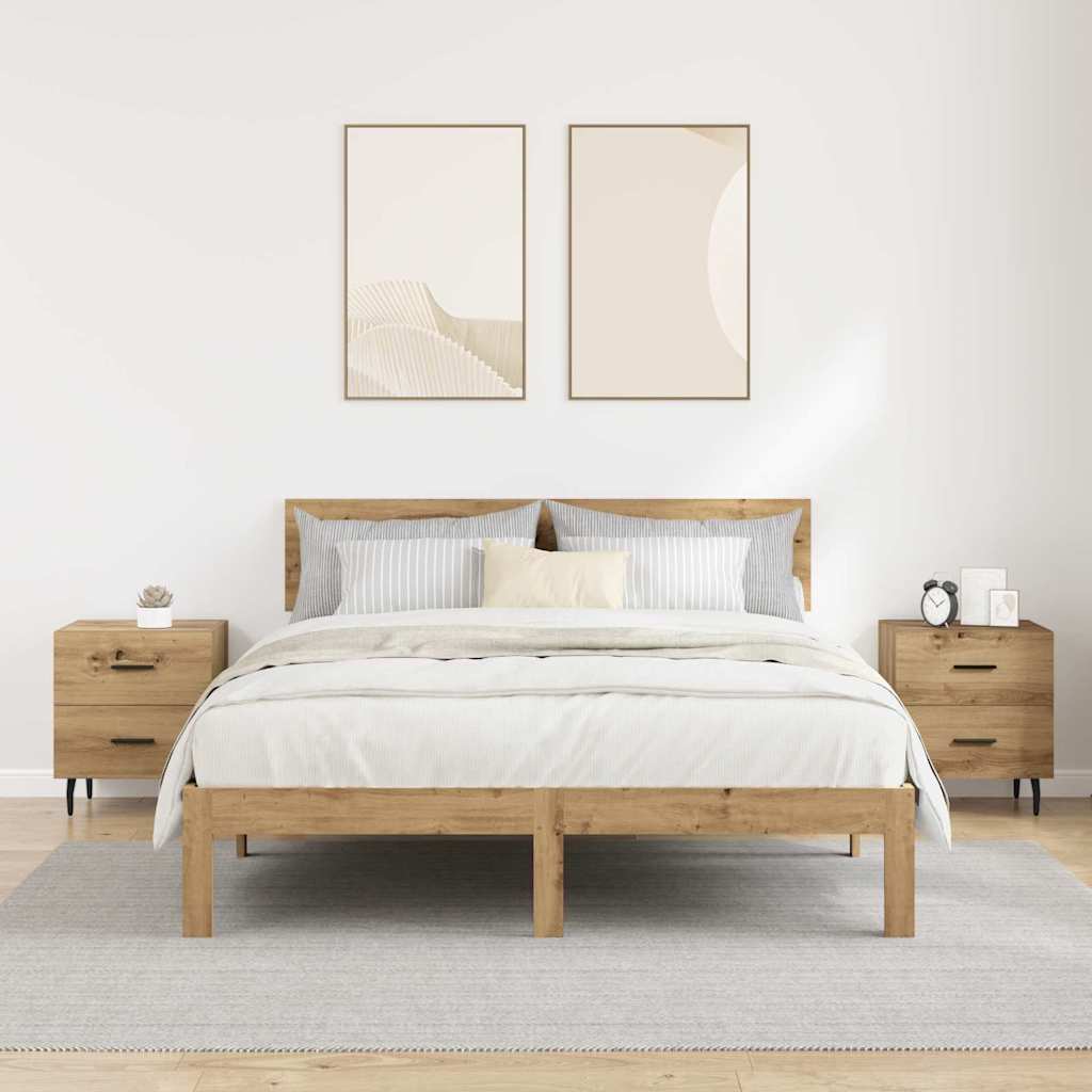 vidaXL Szafka Nocna 2 pcs Dąb rzemieślniczy 40 x 35 x 47,5 cm