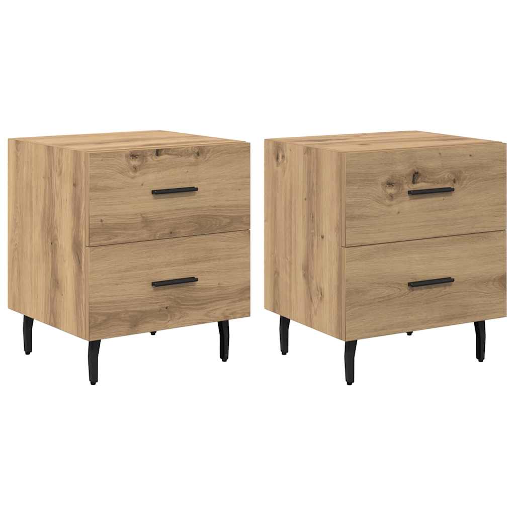 vidaXL Szafka Nocna 2 pcs Dąb rzemieślniczy 40 x 35 x 47,5 cm