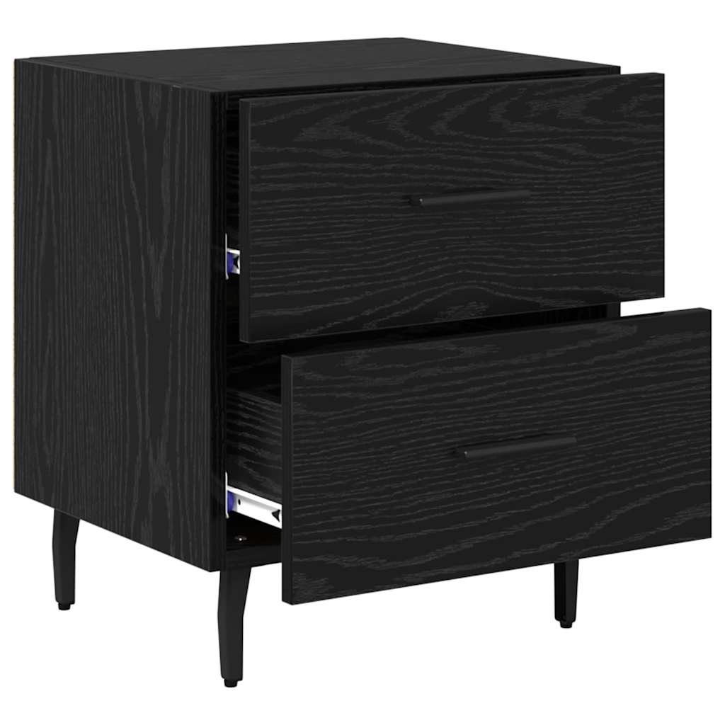 vidaXL Szafka Nocna z szufladą 2 pcs Czarny Dąb 40 x 35 x 47,5 cm