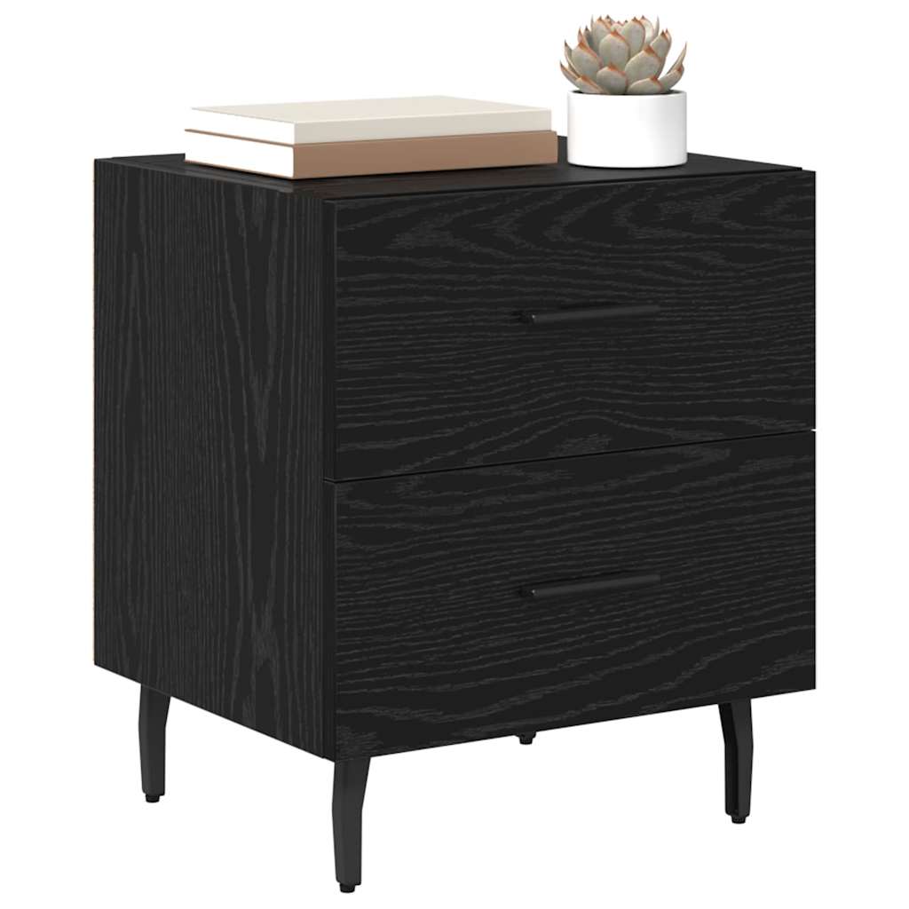 vidaXL Szafka Nocna z szufladą 2 pcs Czarny Dąb 40 x 35 x 47,5 cm