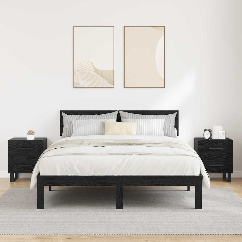 vidaXL Szafka Nocna z szufladą 2 pcs Czarny Dąb 40 x 35 x 47,5 cm