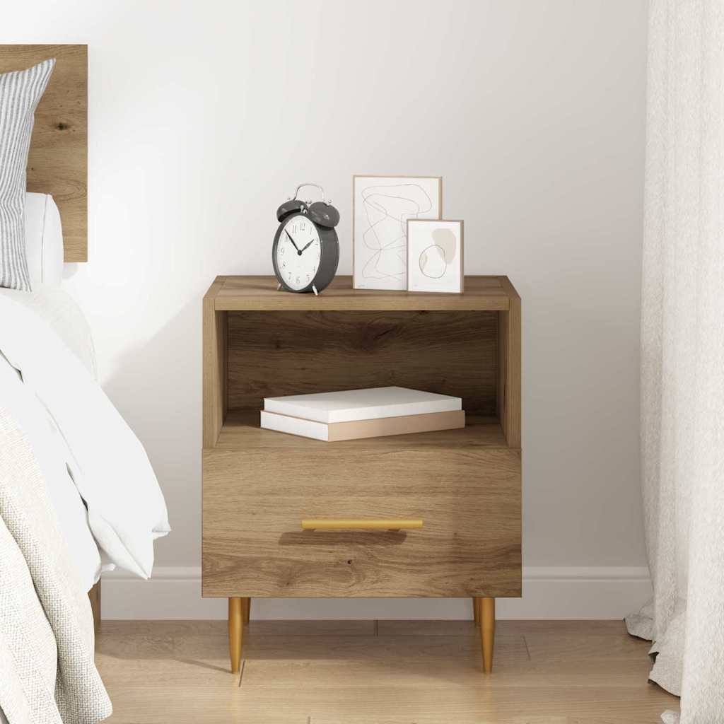 vidaXL Stolik nocny Brązowy 40 x 35 x 47,5 cm Materiał drewnopochodny