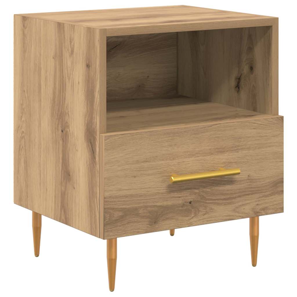 vidaXL Stolik nocny Brązowy 40 x 35 x 47,5 cm Materiał drewnopochodny