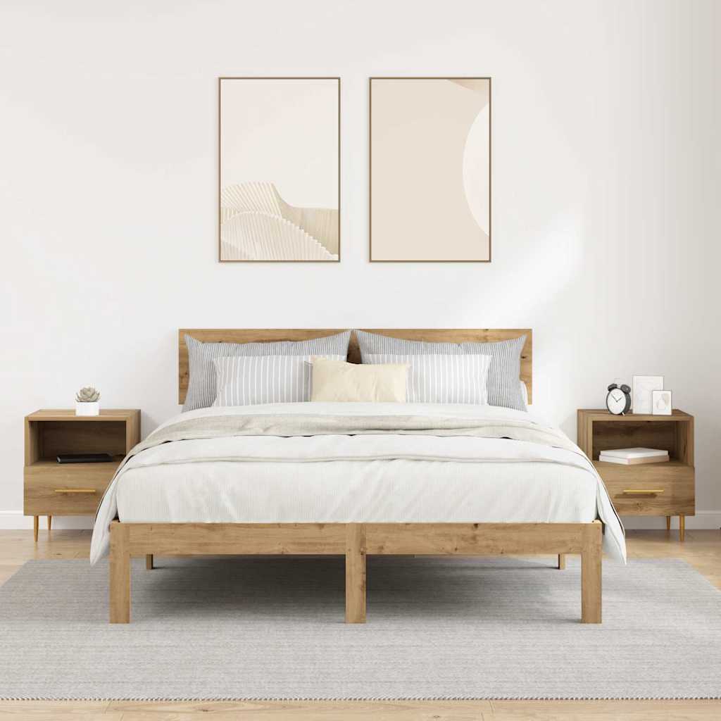 vidaXL Stolik nocny z szufladą 2 pcs Brązowy 40 x 35 x 47,5 cm