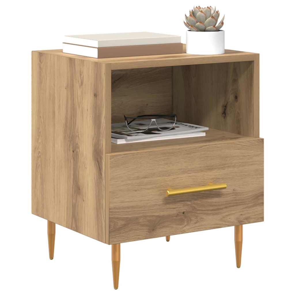 vidaXL Stolik nocny z szufladą 2 pcs Brązowy 40 x 35 x 47,5 cm