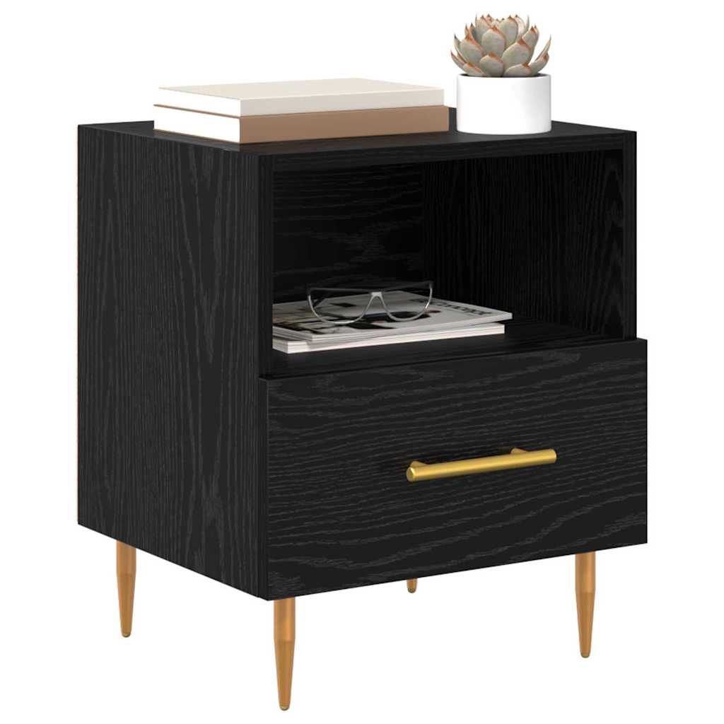 vidaXL Stolik nocny Czarny 40 x 35 x 47,5 cm Materiał drewnopochodny