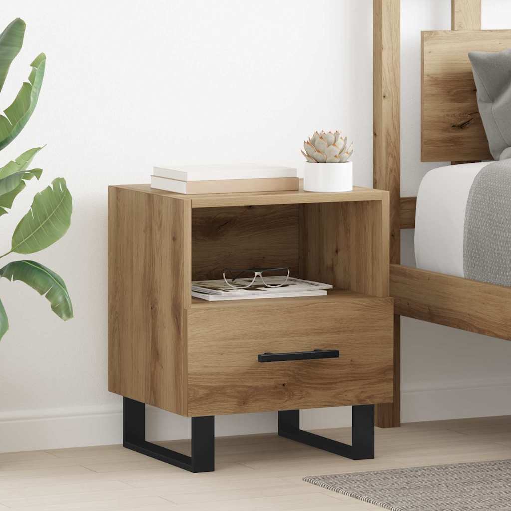 vidaXL Szafka Nocna 2 pcs Dąb rzemieślniczy 40 x 35 x 47,5 cm