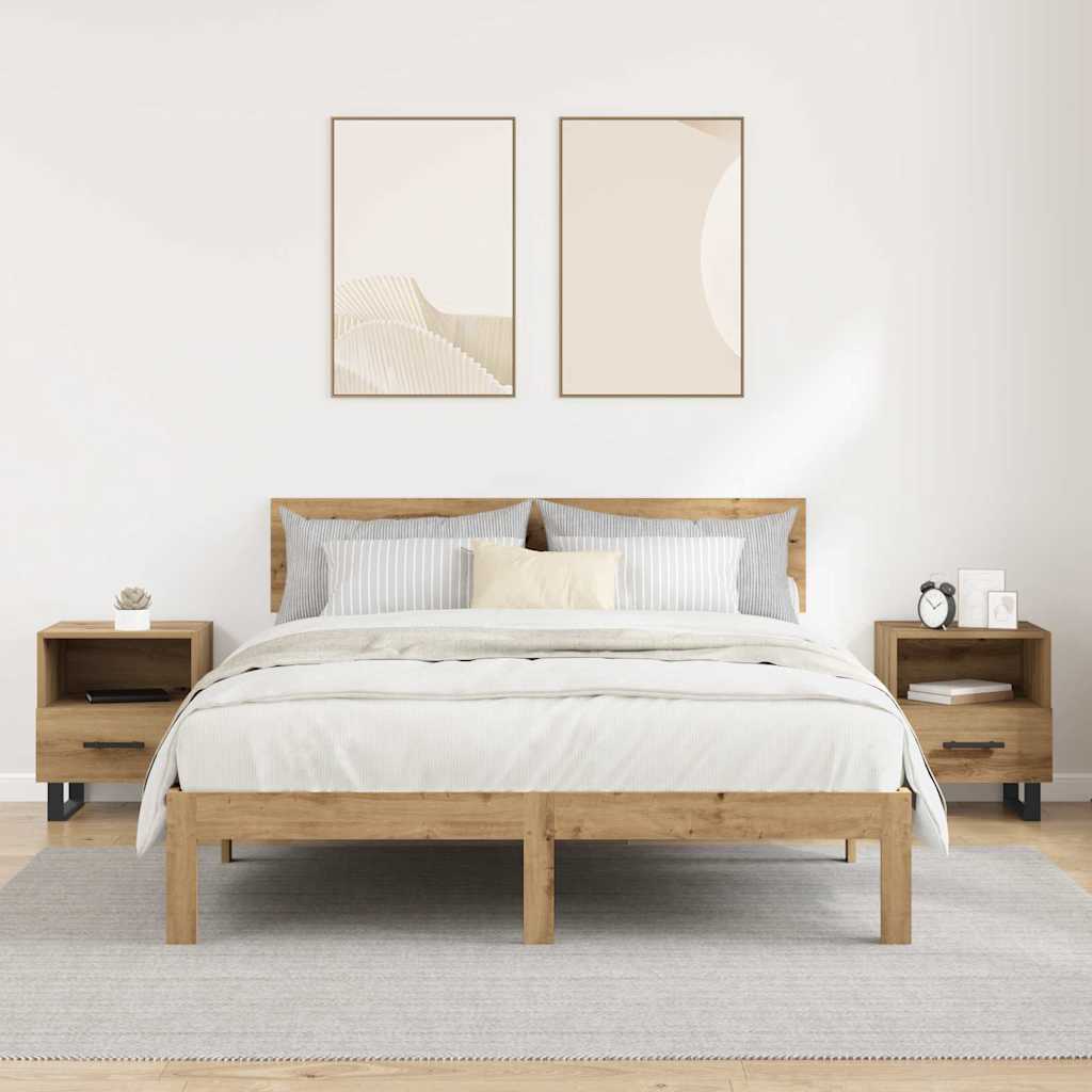 vidaXL Szafka Nocna 2 pcs Dąb rzemieślniczy 40 x 35 x 47,5 cm