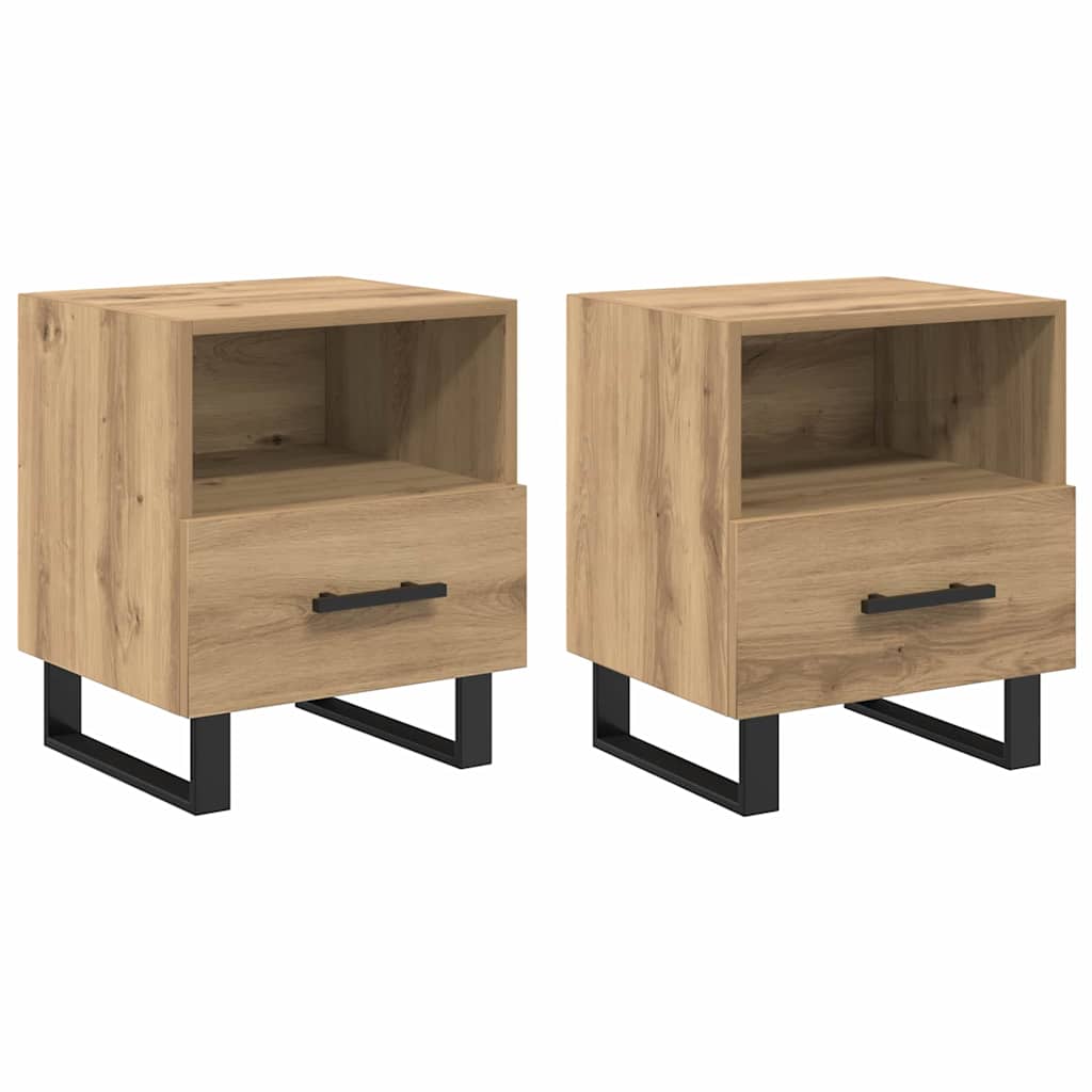vidaXL Szafka Nocna 2 pcs Dąb rzemieślniczy 40 x 35 x 47,5 cm