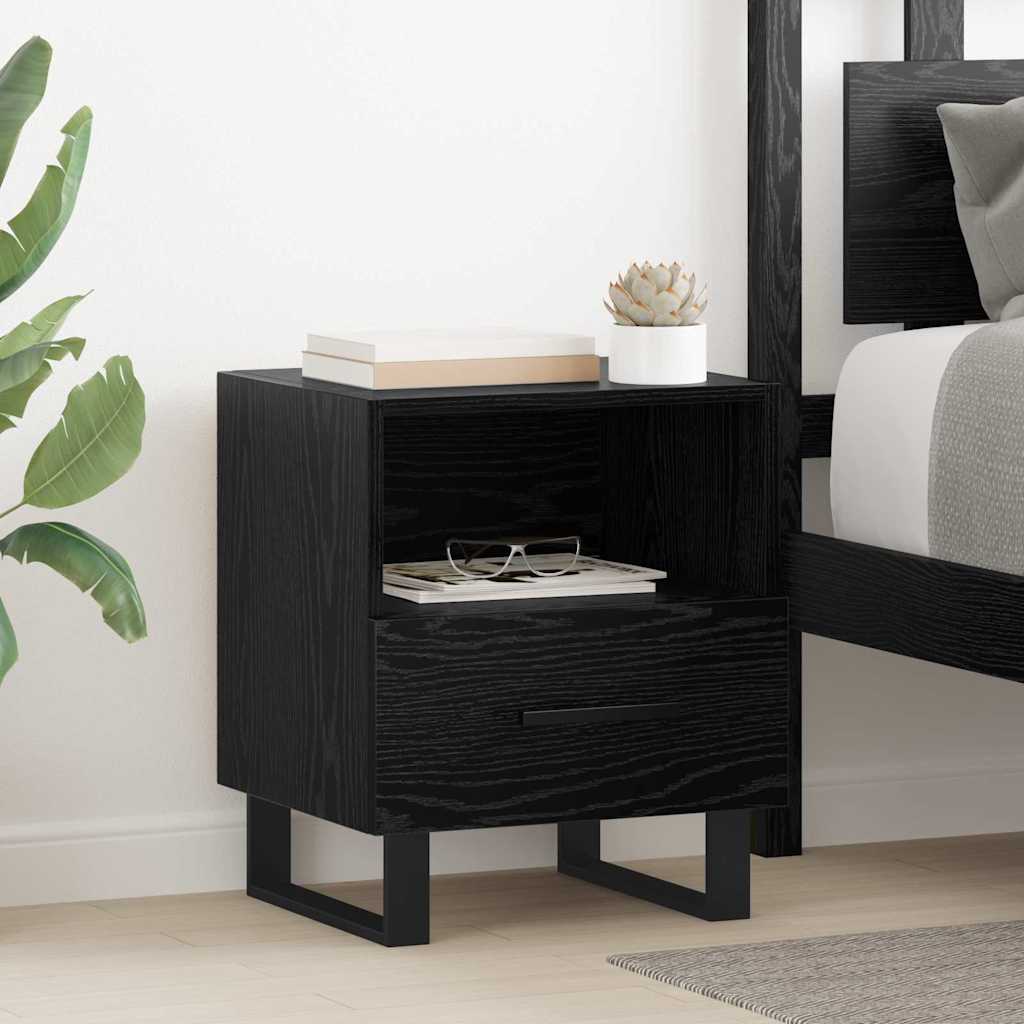 vidaXL Szafka Nocna z szufladą 2 pcs Czarny Dąb 40 x 35 x 47,5 cm