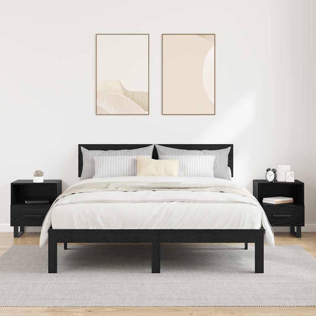 vidaXL Szafka Nocna z szufladą 2 pcs Czarny Dąb 40 x 35 x 47,5 cm