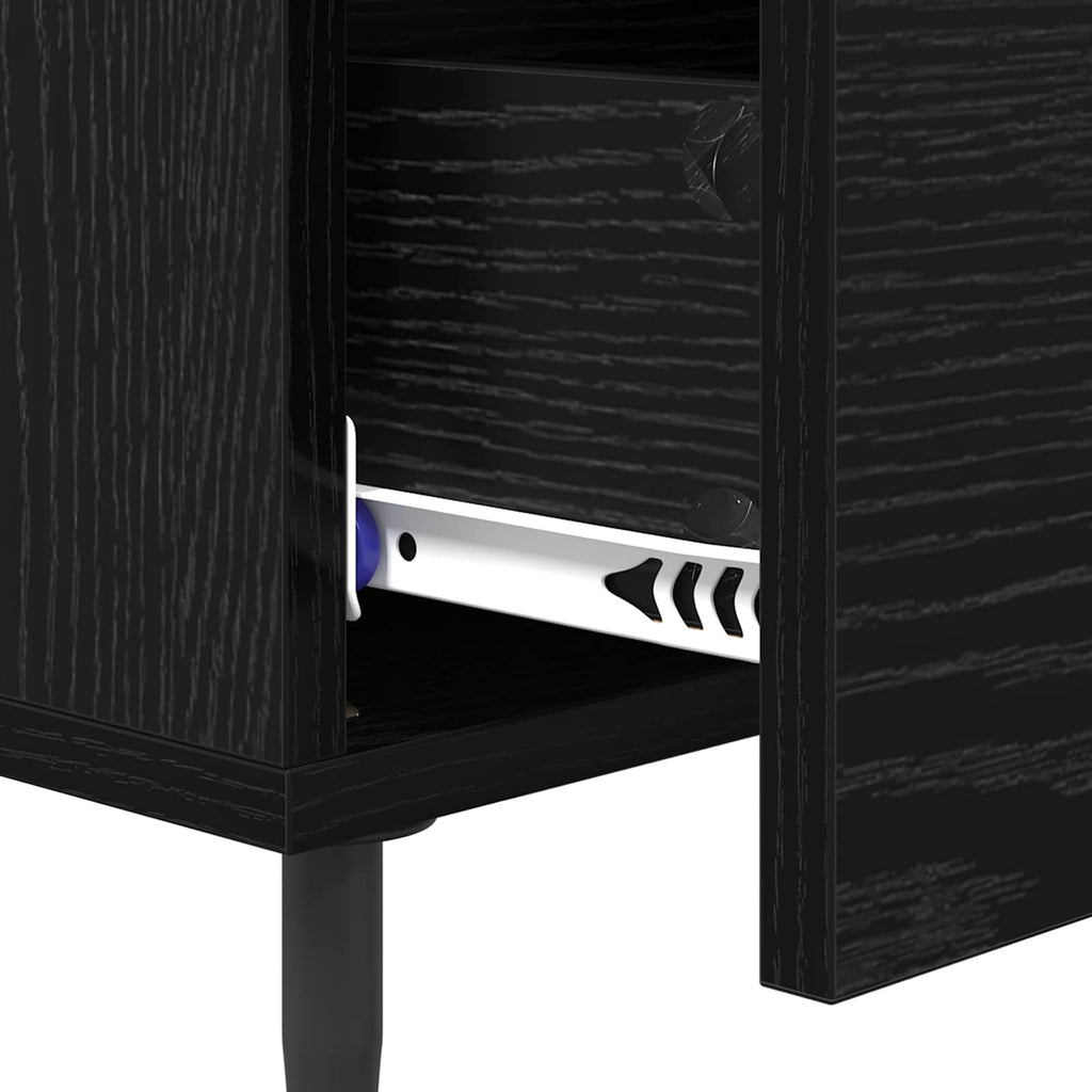 vidaXL Szafka Nocna Czarny Dąb 40 x 40 x 66 cm Materiał drewnopochodny