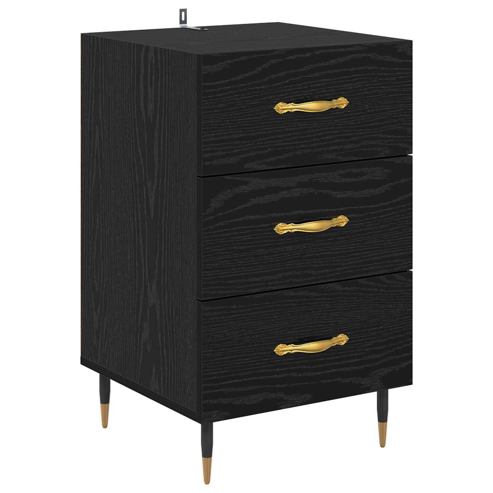 vidaXL Szafka Nocna Czarny Dąb 40 x 40 x 66 cm Materiał drewnopochodny