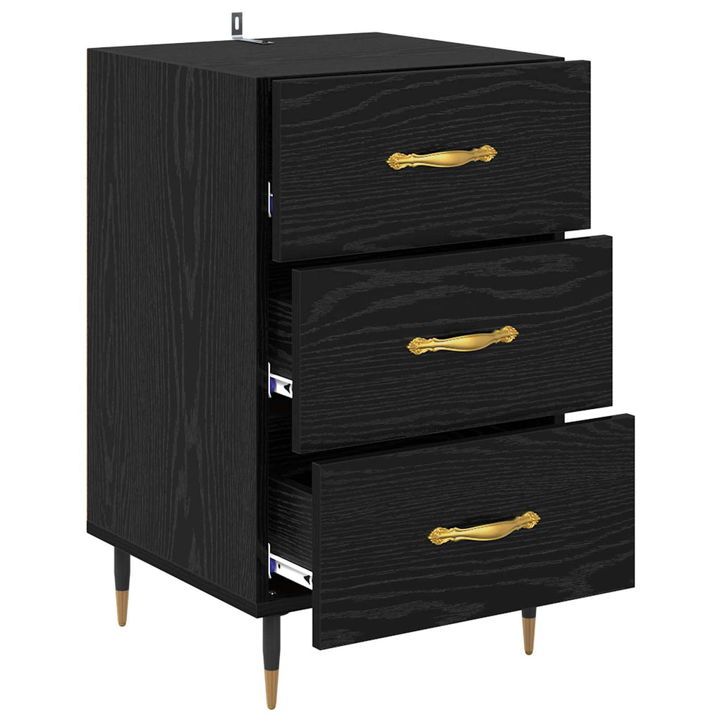 vidaXL Szafka Nocna Czarny Dąb 40 x 40 x 66 cm Materiał drewnopochodny