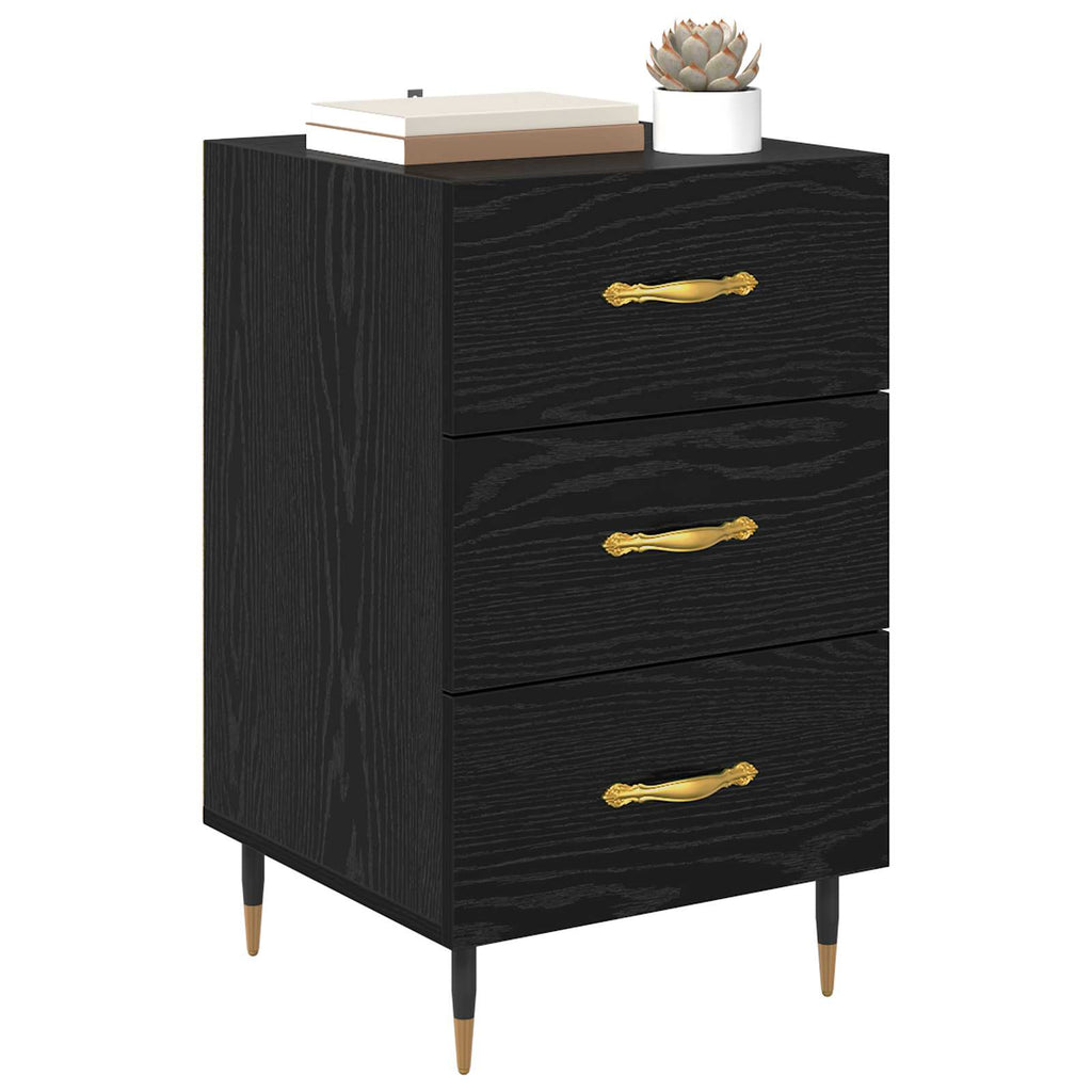vidaXL Szafka Nocna Czarny Dąb 40 x 40 x 66 cm Materiał drewnopochodny