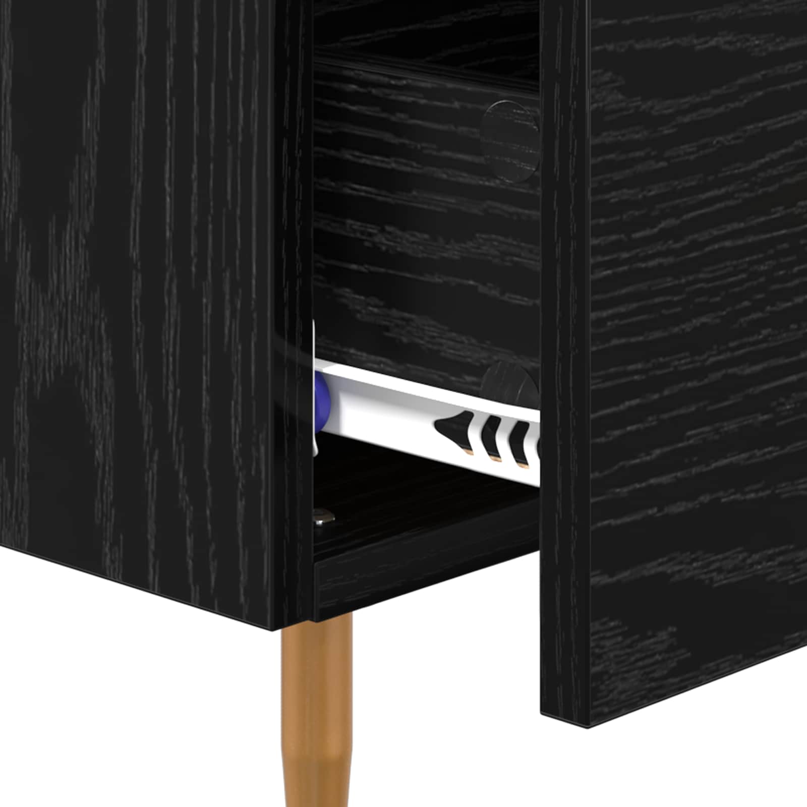 vidaXL Szafka Nocna Czarny Dąb 40 x 40 x 66 cm Materiał drewnopochodny