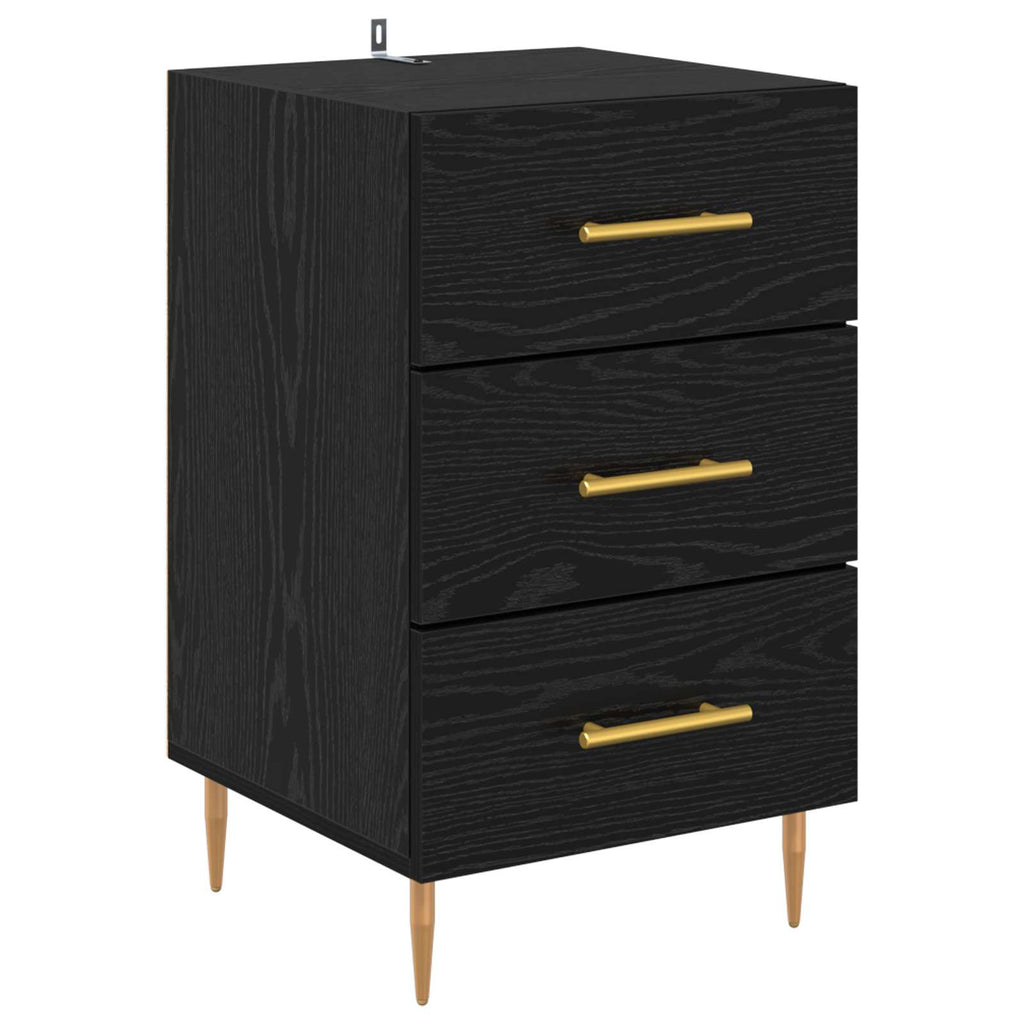 vidaXL Szafka Nocna Czarny Dąb 40 x 40 x 66 cm Materiał drewnopochodny