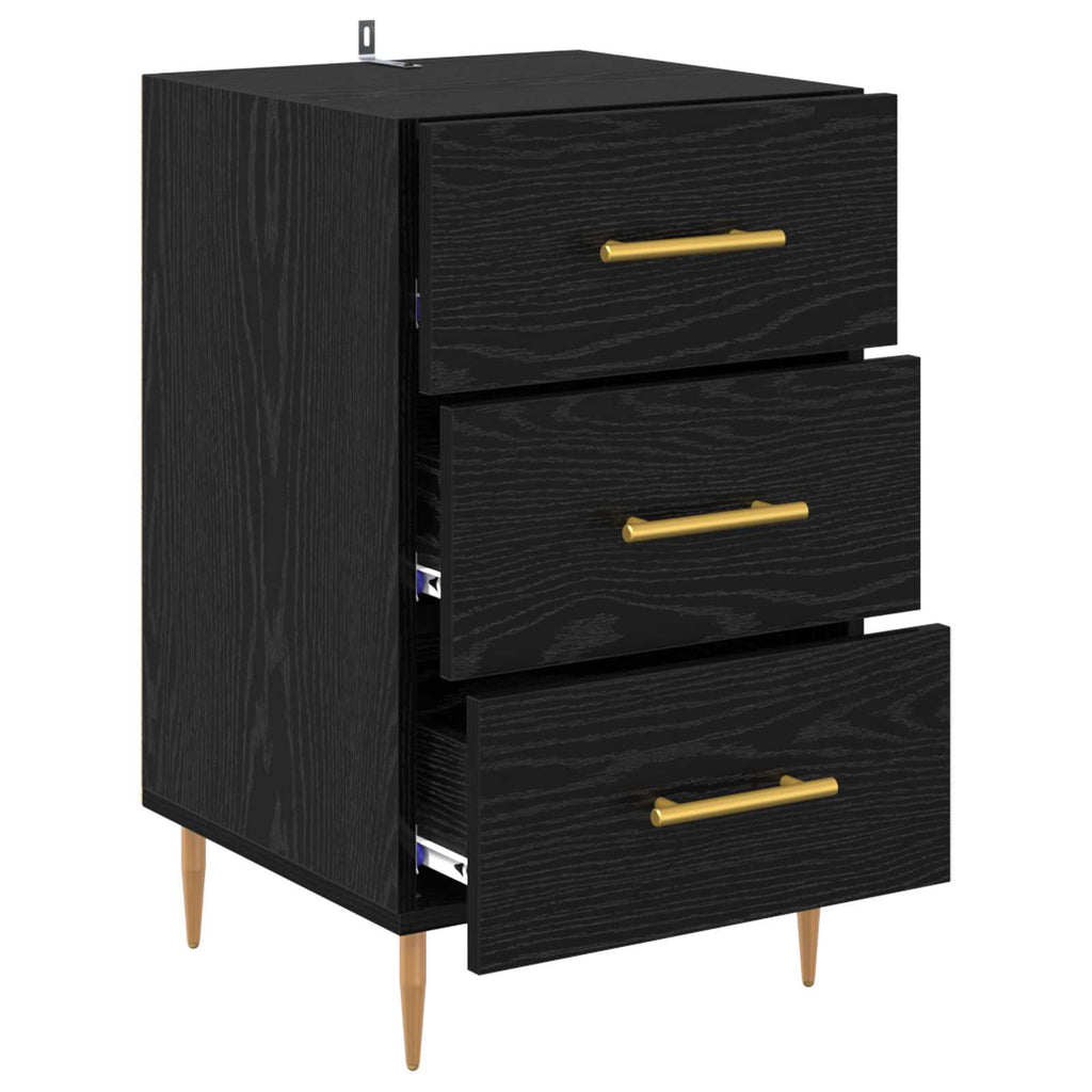 vidaXL Szafka Nocna Czarny Dąb 40 x 40 x 66 cm Materiał drewnopochodny