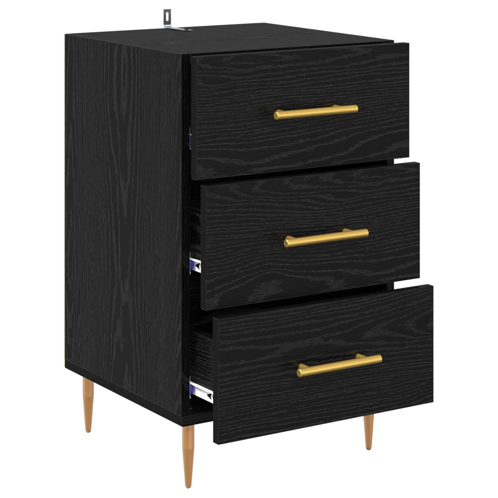 vidaXL Szafka Nocna Czarny Dąb 40 x 40 x 66 cm Materiał drewnopochodny