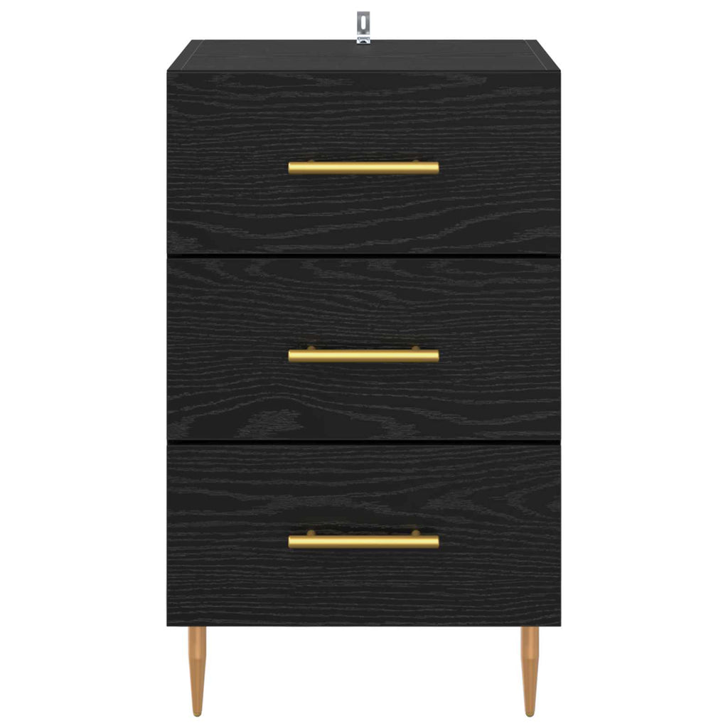 vidaXL Szafka Nocna Czarny Dąb 40 x 40 x 66 cm Materiał drewnopochodny