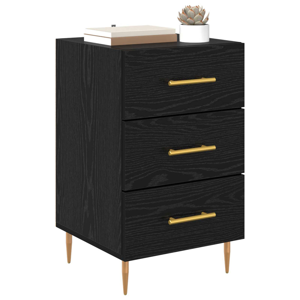 vidaXL Szafka Nocna Czarny Dąb 40 x 40 x 66 cm Materiał drewnopochodny