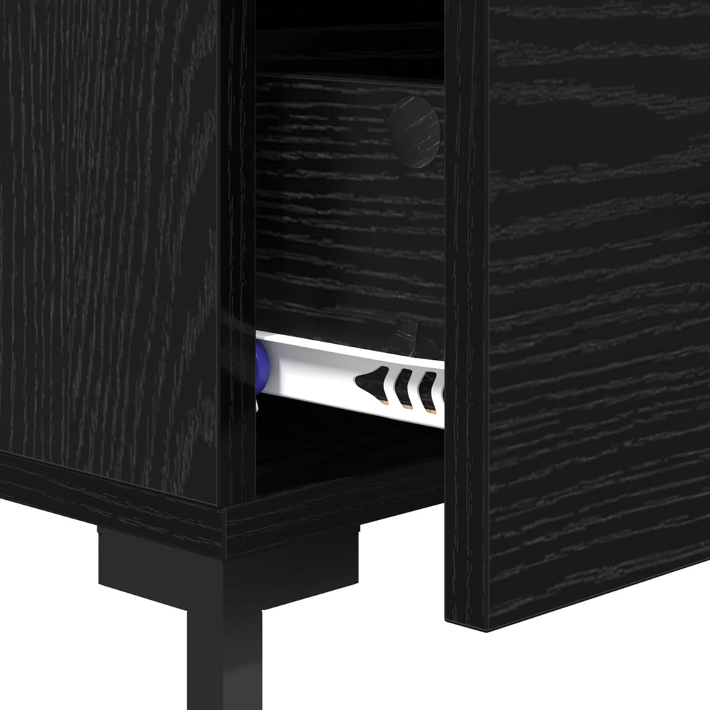 vidaXL Szafka Nocna Czarny Dąb 40 x 40 x 66 cm Materiał drewnopochodny