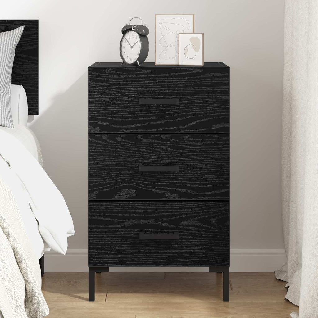 vidaXL Szafka Nocna Czarny Dąb 40 x 40 x 66 cm Materiał drewnopochodny