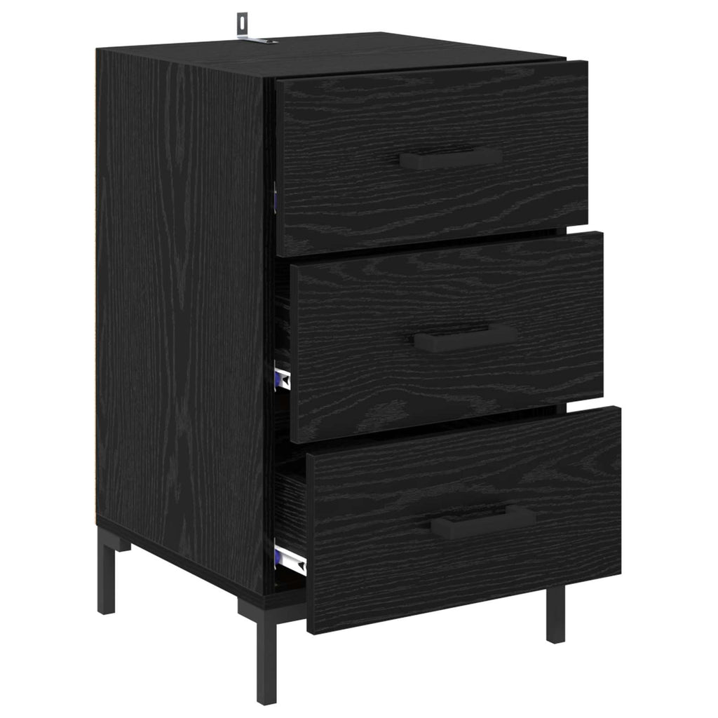 vidaXL Szafka Nocna Czarny Dąb 40 x 40 x 66 cm Materiał drewnopochodny