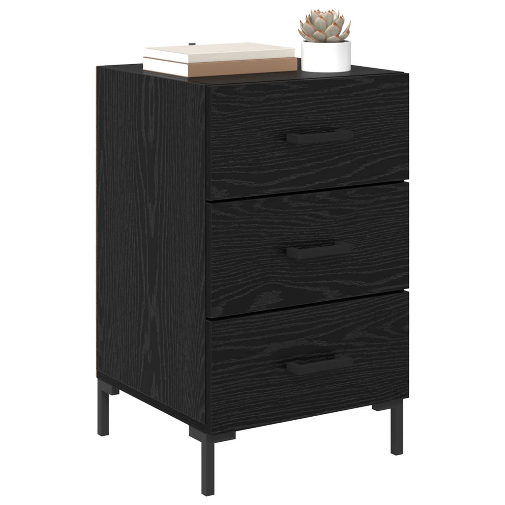 vidaXL Szafka Nocna Czarny Dąb 40 x 40 x 66 cm Materiał drewnopochodny