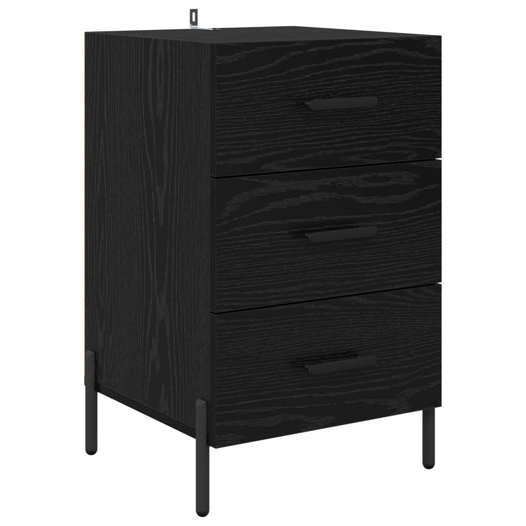 vidaXL Szafka Nocna Czarny Dąb 40 x 40 x 66 cm Materiał drewnopochodny