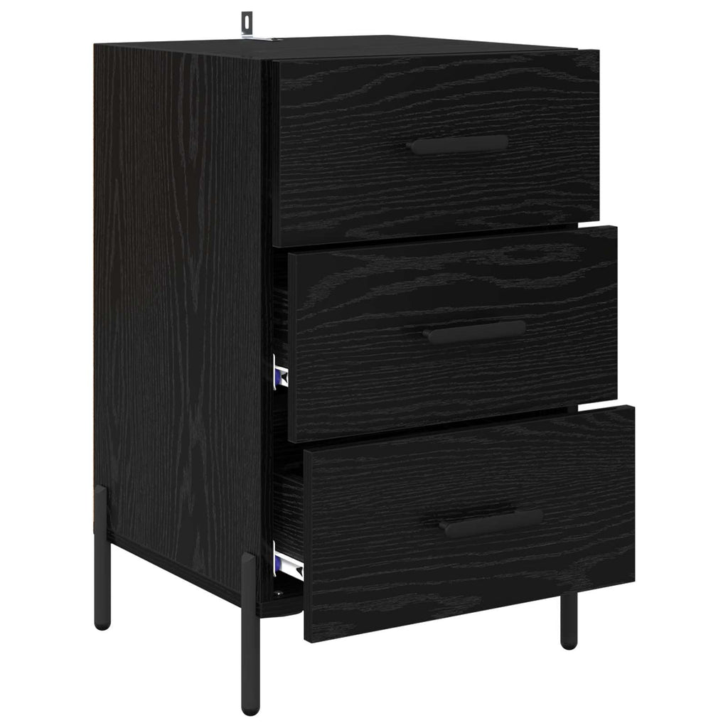 vidaXL Szafka Nocna Czarny Dąb 40 x 40 x 66 cm Materiał drewnopochodny