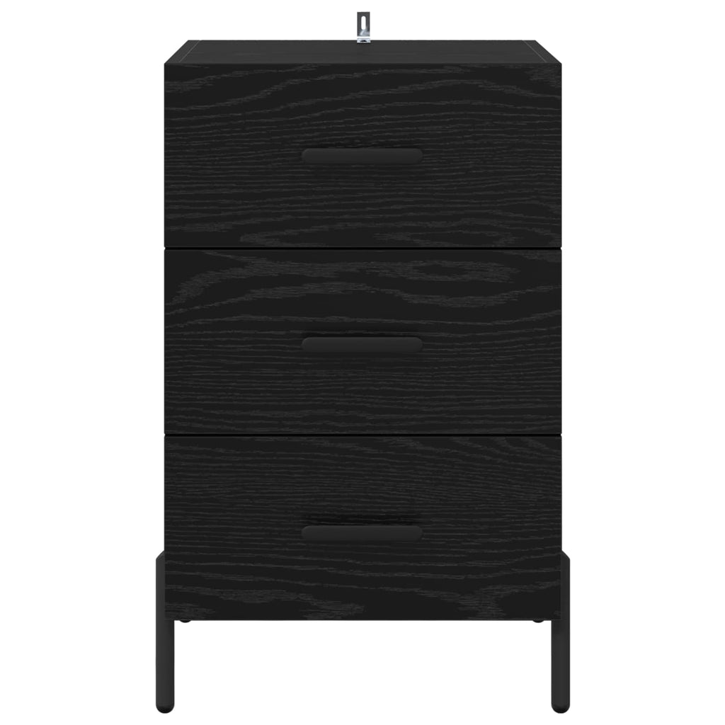 vidaXL Szafka Nocna Czarny Dąb 40 x 40 x 66 cm Materiał drewnopochodny