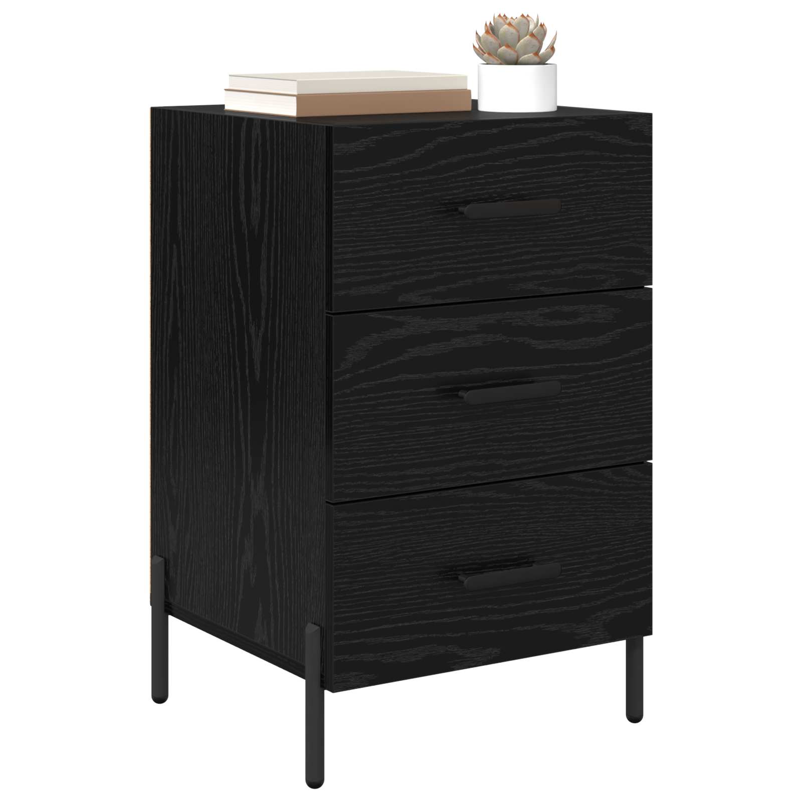 vidaXL Szafka Nocna Czarny Dąb 40 x 40 x 66 cm Materiał drewnopochodny