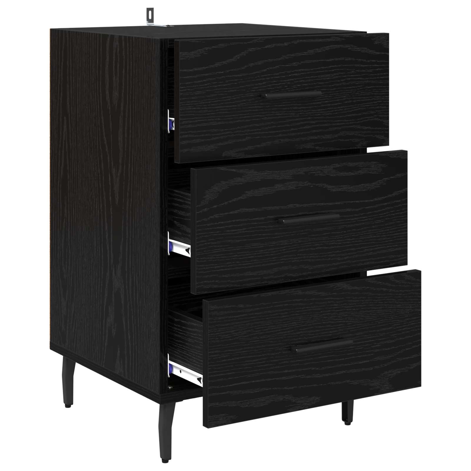 vidaXL Szafka Nocna Czarny Dąb 40 x 40 x 66 cm Materiał drewnopochodny