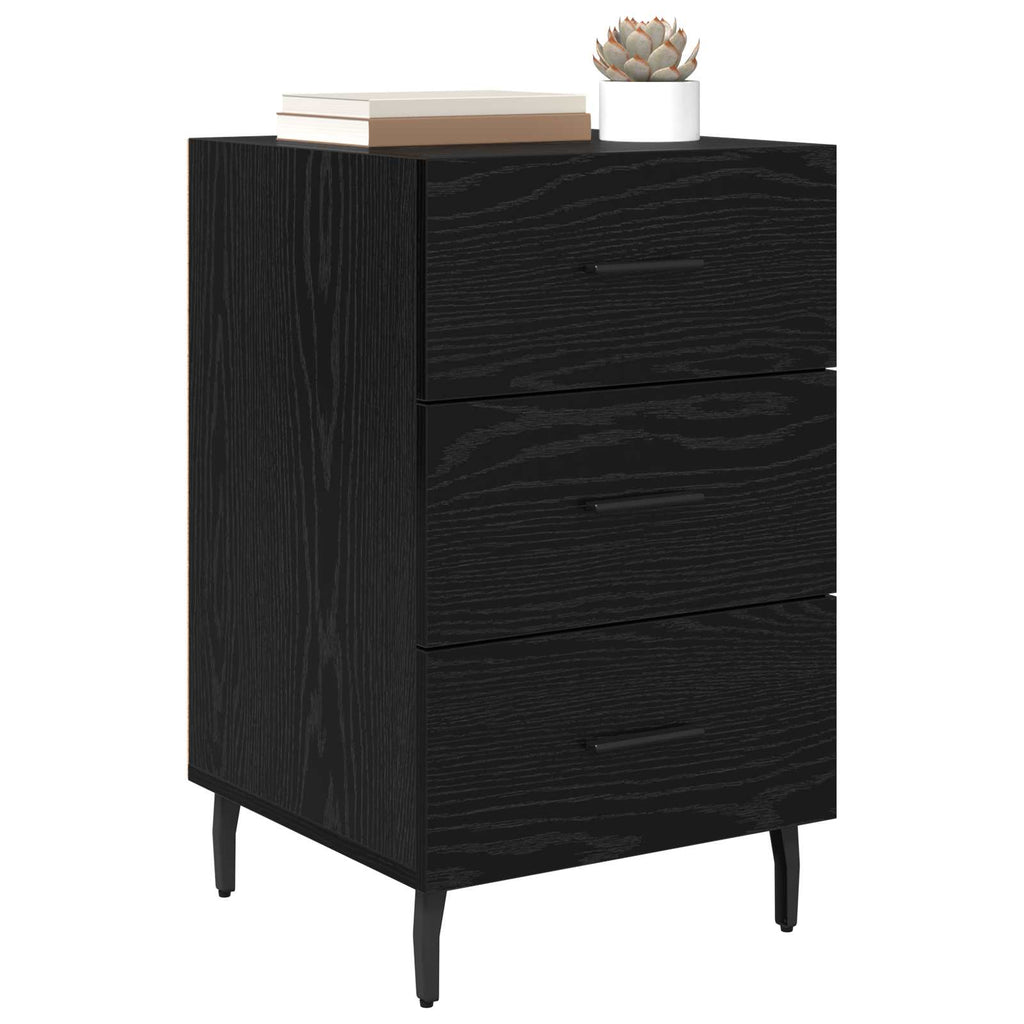 vidaXL Szafka Nocna Czarny Dąb 40 x 40 x 66 cm Materiał drewnopochodny