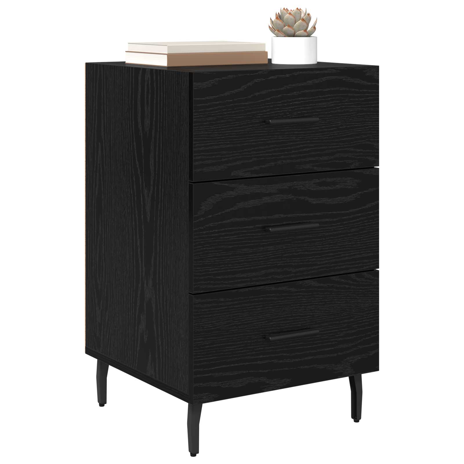 vidaXL Szafka Nocna Czarny Dąb 40 x 40 x 66 cm Materiał drewnopochodny