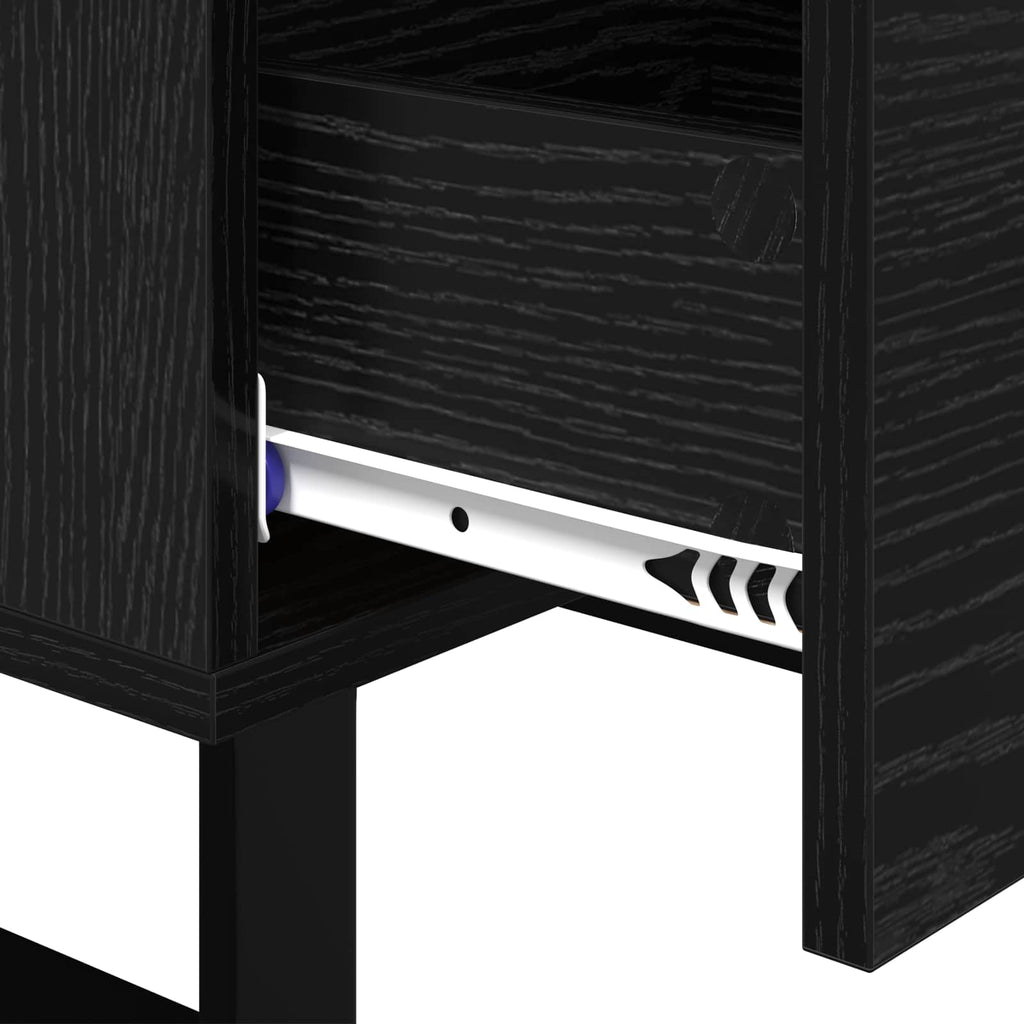 vidaXL Szafka Nocna Czarny Dąb 40 x 40 x 66 cm Materiał drewnopochodny