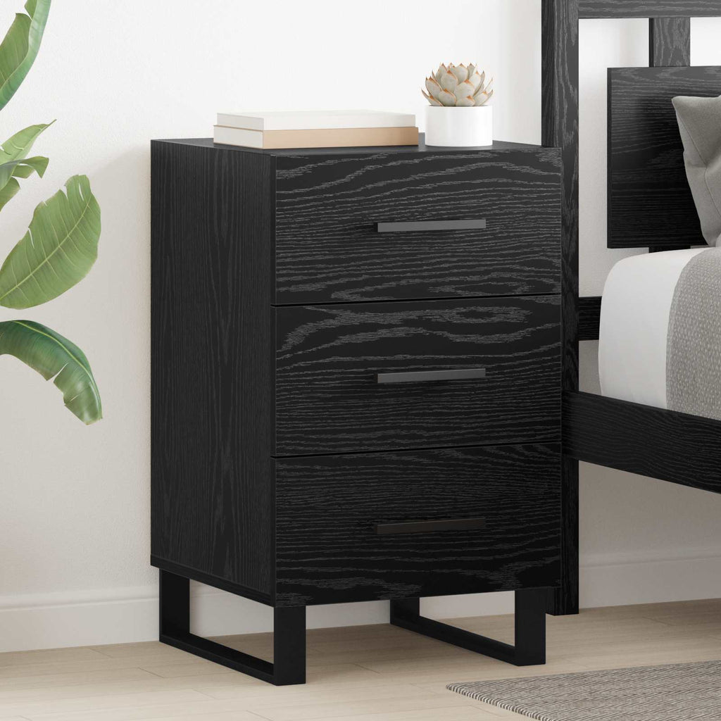 vidaXL Szafka Nocna Czarny Dąb 40 x 40 x 66 cm Materiał drewnopochodny