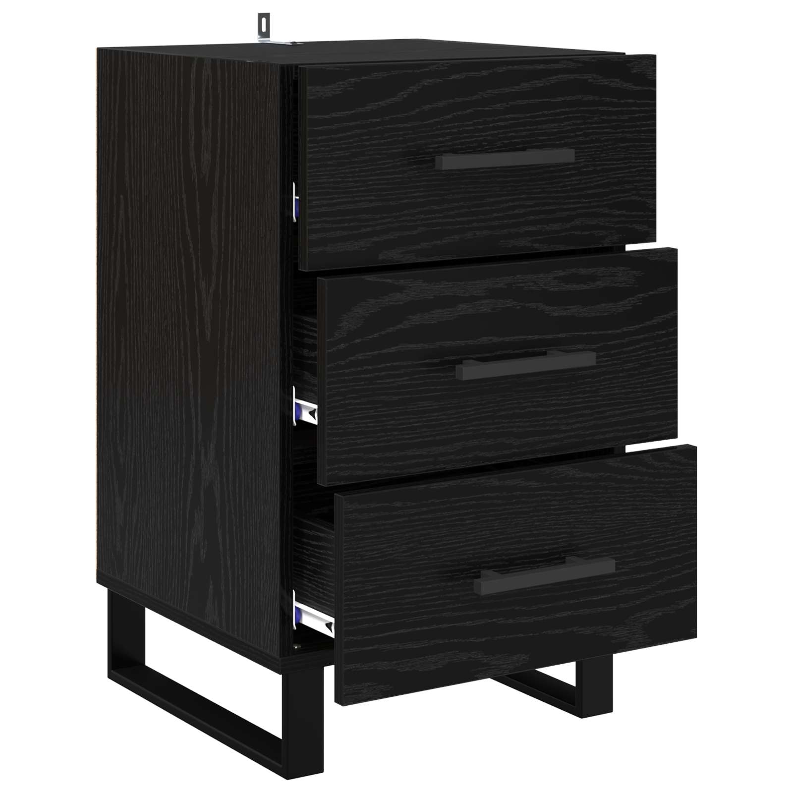vidaXL Szafka Nocna Czarny Dąb 40 x 40 x 66 cm Materiał drewnopochodny