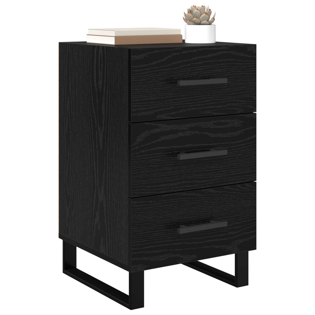 vidaXL Szafka Nocna Czarny Dąb 40 x 40 x 66 cm Materiał drewnopochodny